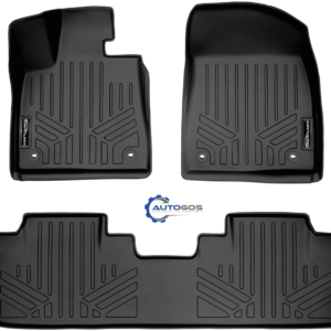 Custom fit floor mats 2 row liner set black compatible with 2016-2022 lexus rx